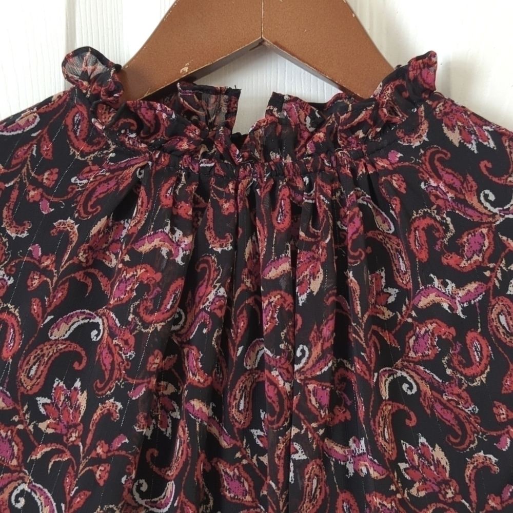 Sam Edelman Floral Paisley Printed Sleeveless High Neck Blouson Midi Dress XS - Picture 3 of 15